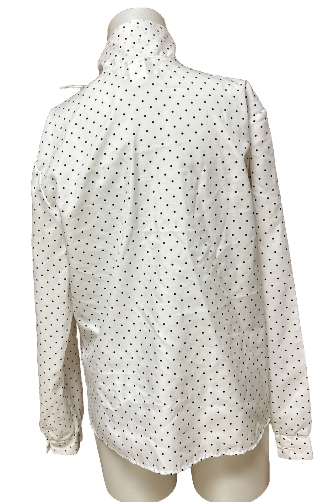 Vintage 70s The Traveler By Connie White Polka Dot Blouse Size 18