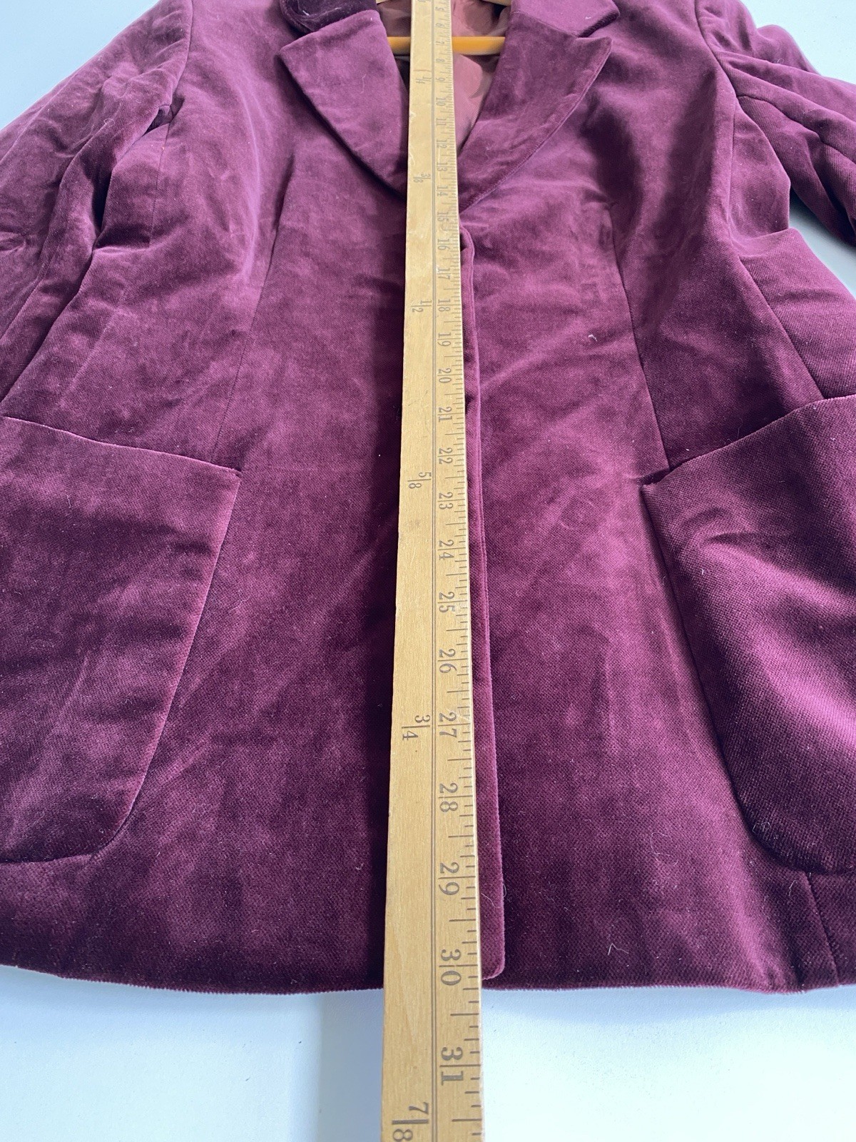 Vintage Laura Ashley Sz 4 Velvet Pantsuit Cotton Blend UK Burgandy
