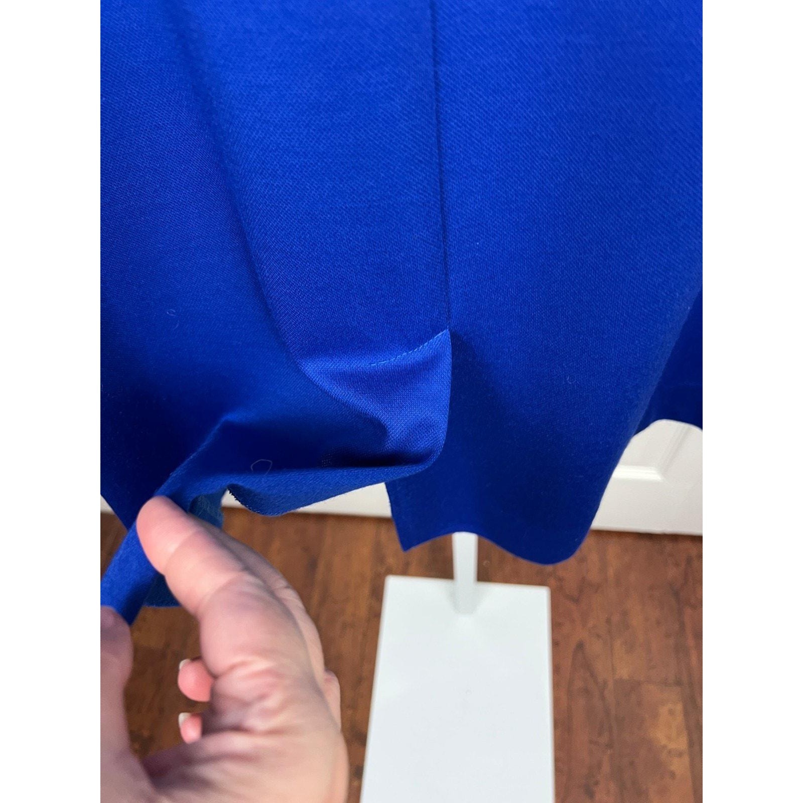 Brownstone Studio Knit Shift Dress Vintage Mod Professional Blue Polyester 14