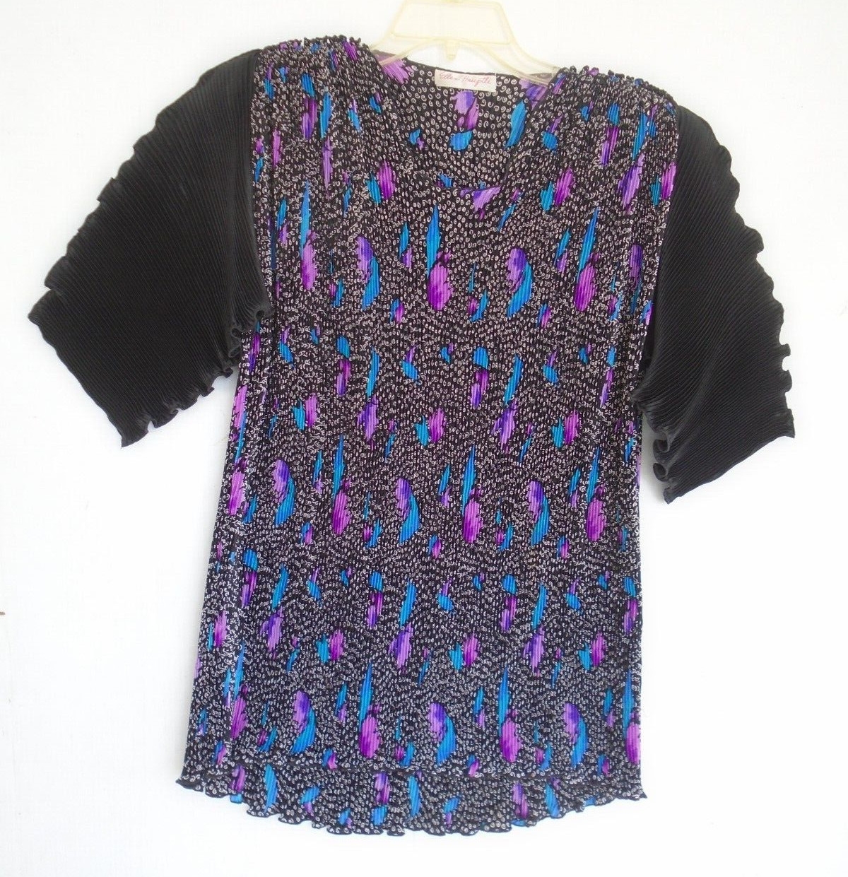 vintage Ellen Hauptli 2 Piece Skirt n Blouse Pleat Weave Set Size M? Multicolor