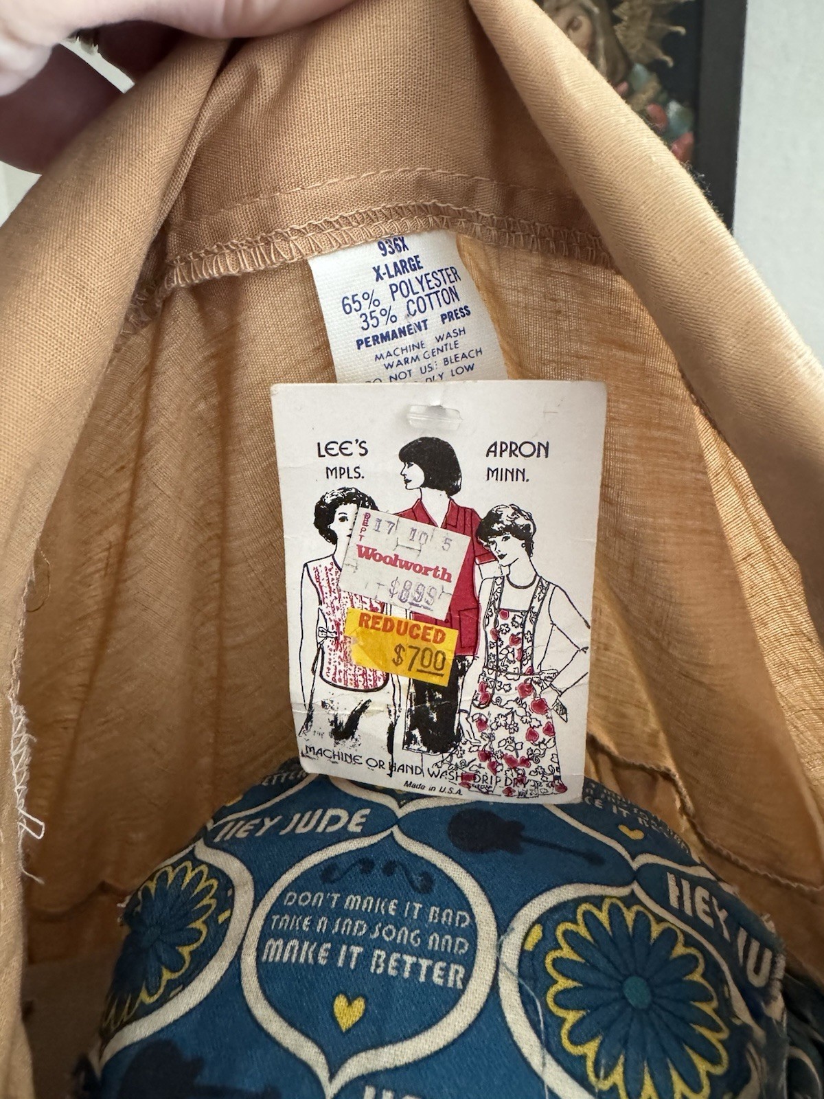 Vintage 60s woolworths Lee’s Tan Grocery/Chore Smock Shirt XL :NOS