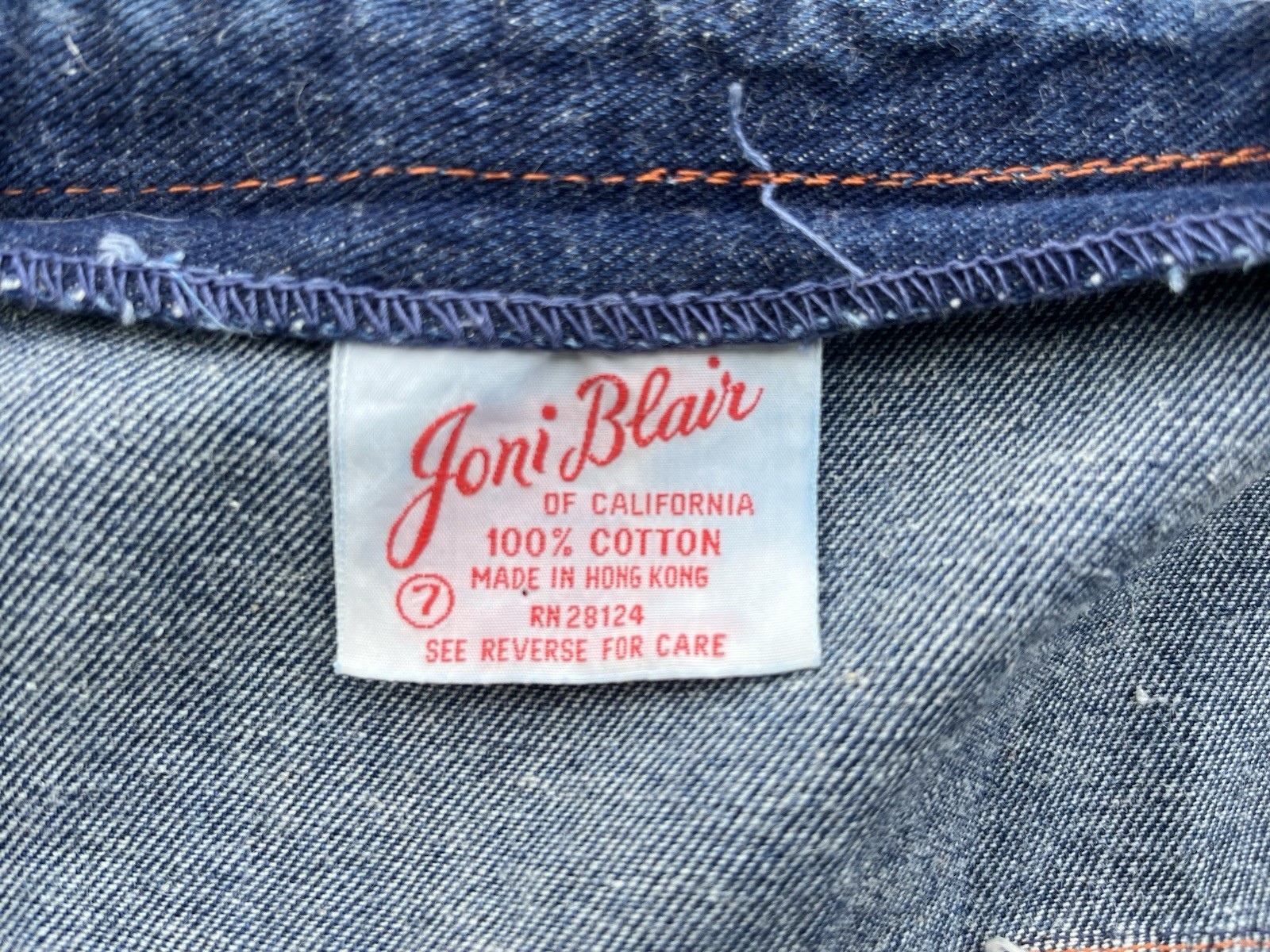 1970s Joni Blair 100% Cotton Denim Dress Knee Length Snap Closure