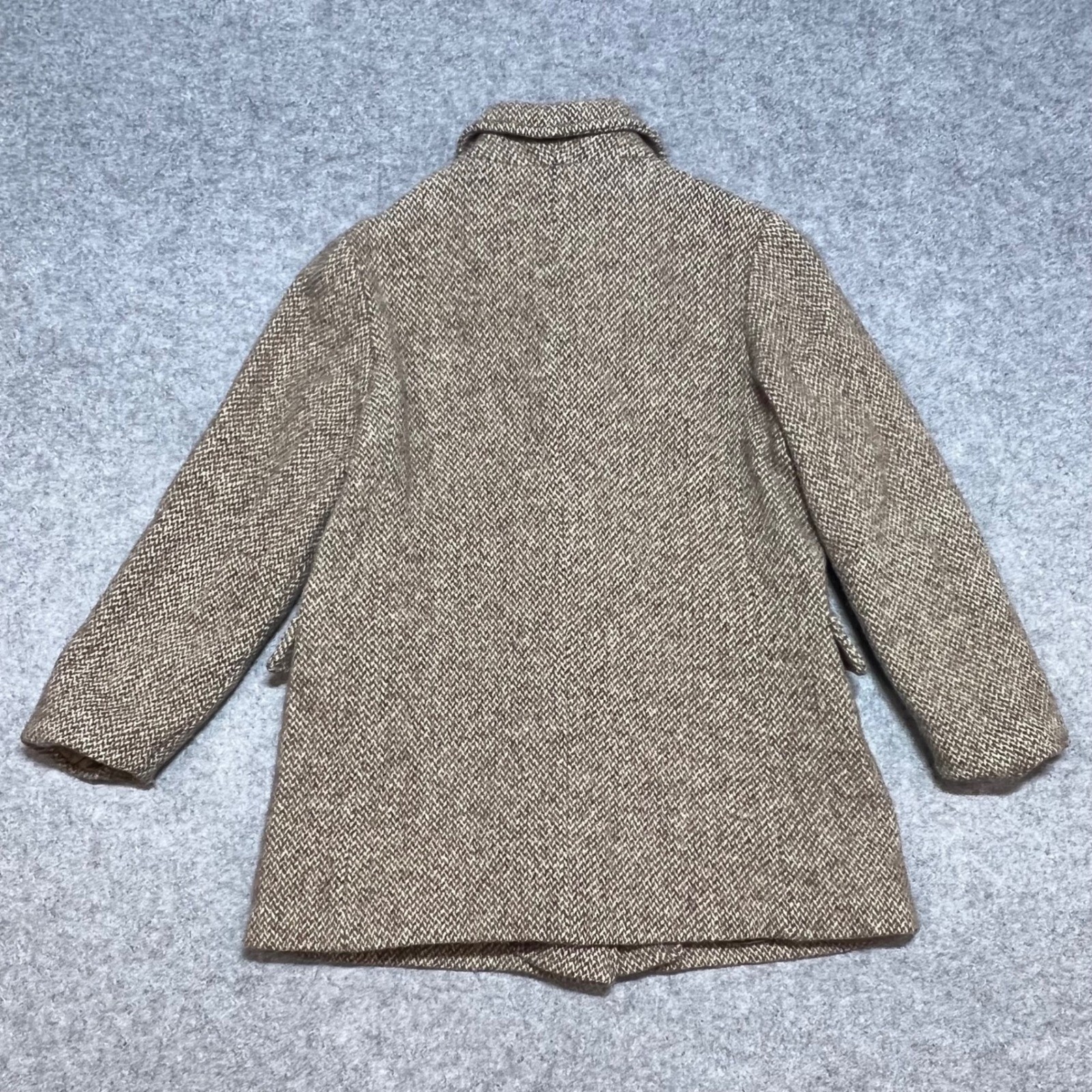 Julia Klein Vintage Brown Herringbone Wool Blend Coat Made in USA Womens Small