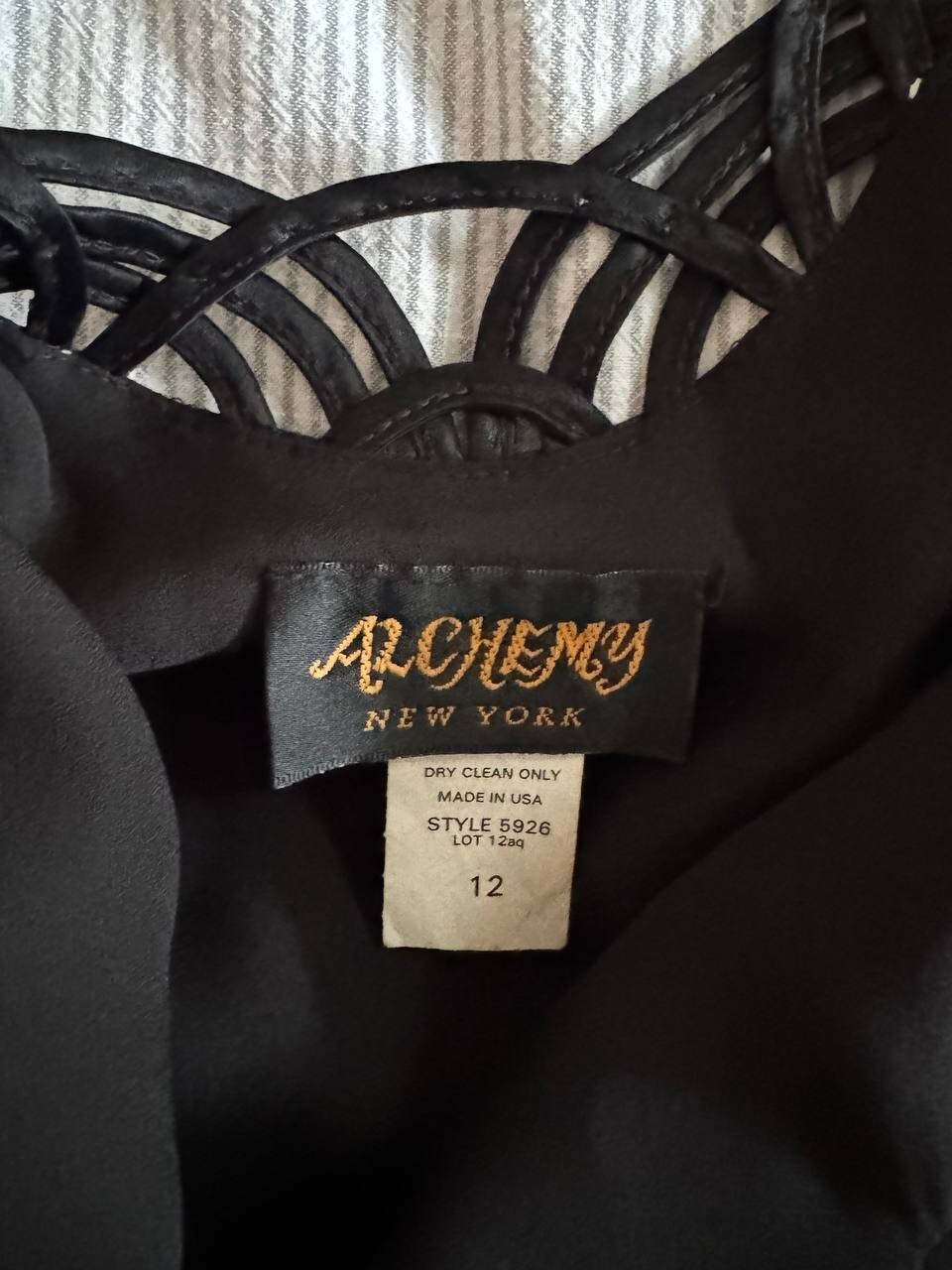 VINTAGE Alchemy NY Black Dress 90s Rare Archive Made in USA Deadstock Y2K Size12