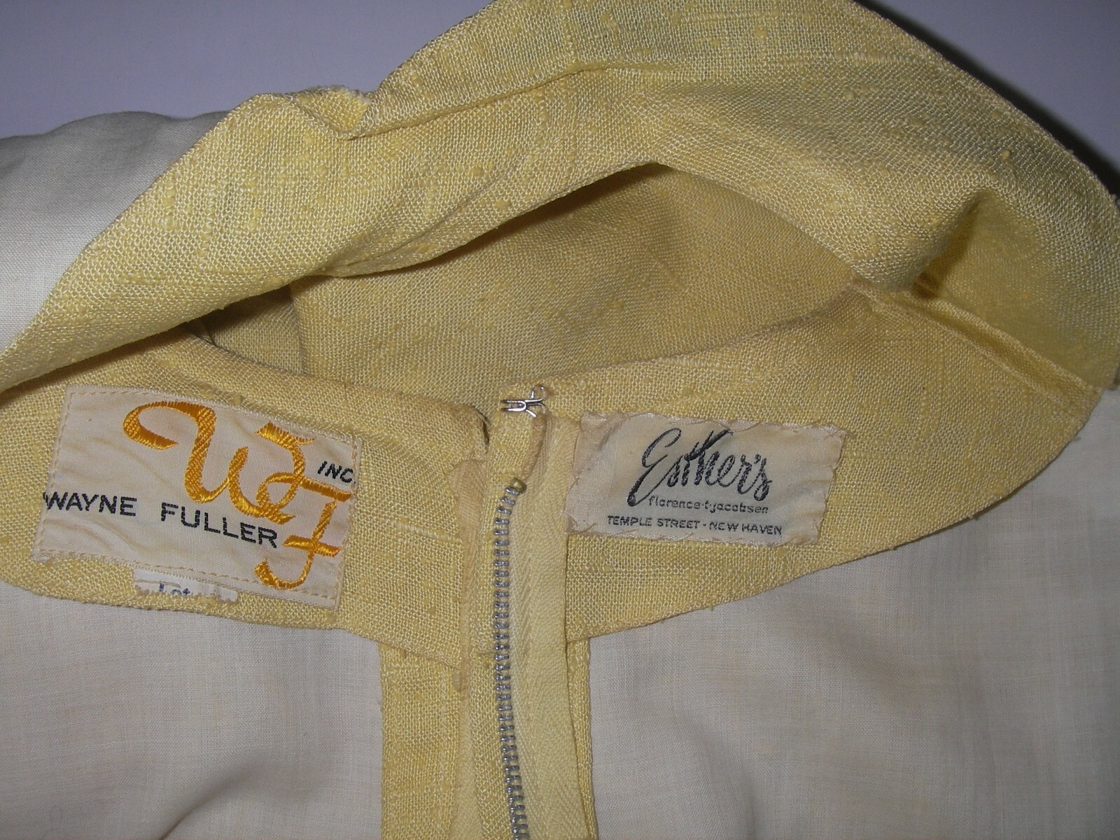 Vintage 1950s Wayne Fuller Wiggle Pencil Dress Yellow Lined XS Midi Secretary