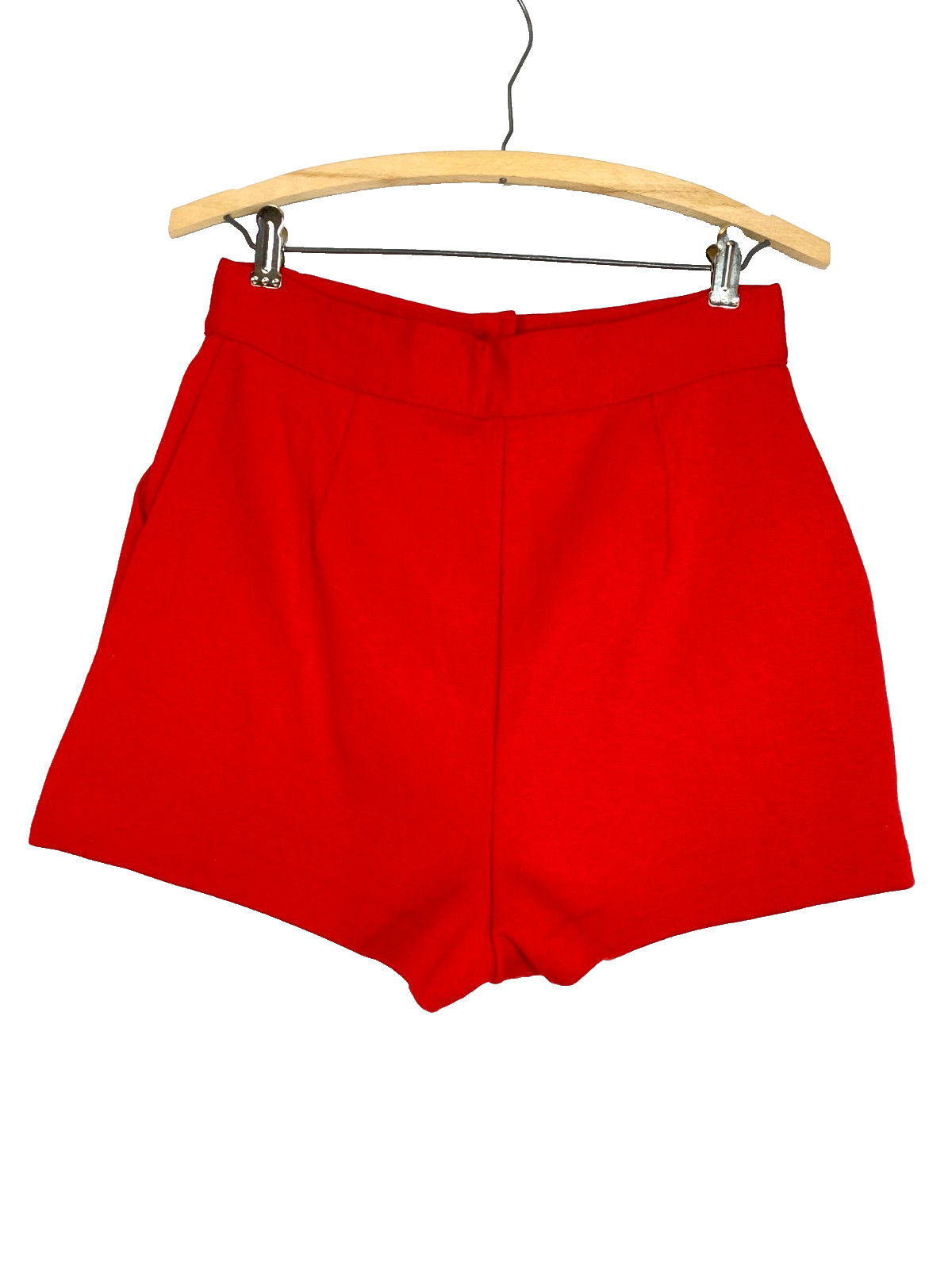 Vintage 1970s red high waist shorts BOBBIE BROOKS M cotton hot pants pockets