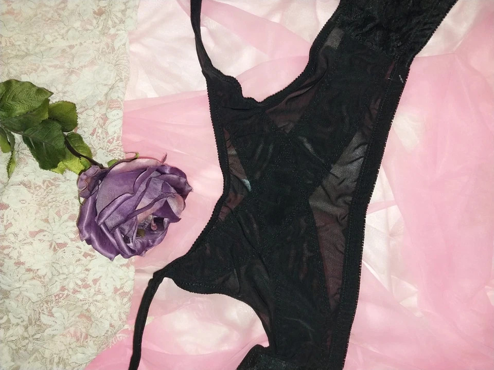 VTG Styl Pointy Eye Hook Front Closure Bra Back Support Office Sissy 38C NO UW