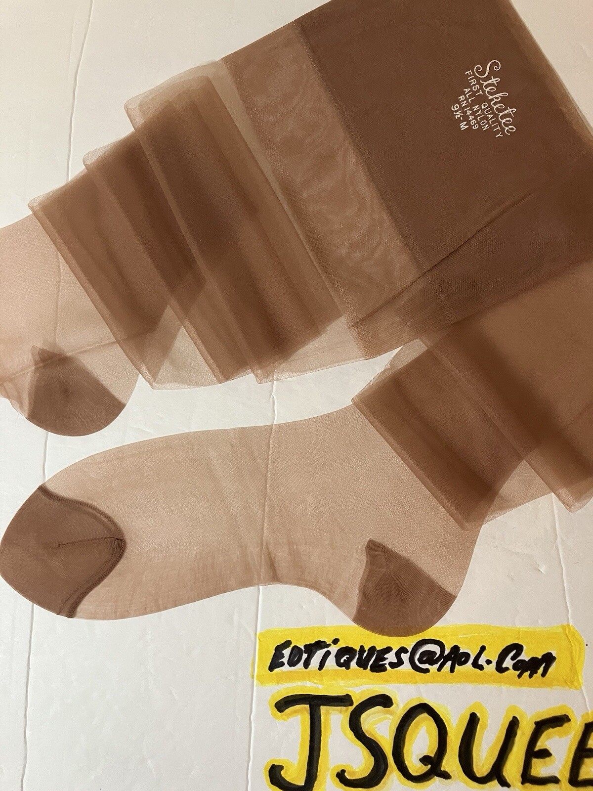 3 BOXES 1950s Beige Nylon Stockings Reinforced Heels & Toes 9 1/2” X 31” 9 PAIRS