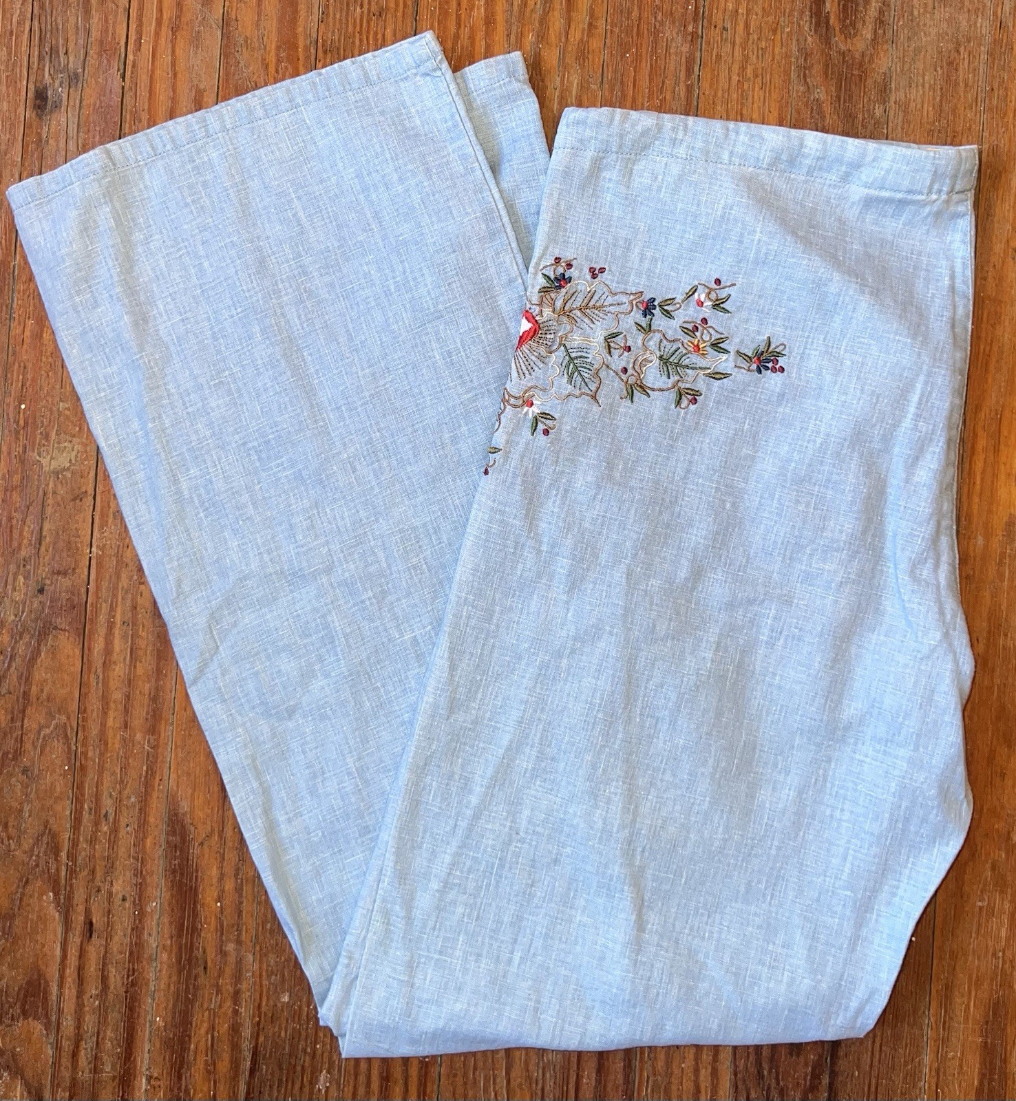 Vintage Women’s Embroidered BONGO Cotton/Linen Blend Pants Size Medium