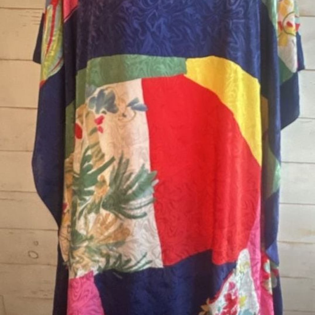 Vintage Ruth Norman New York Multicolor Abstract Jacquard Kaftan