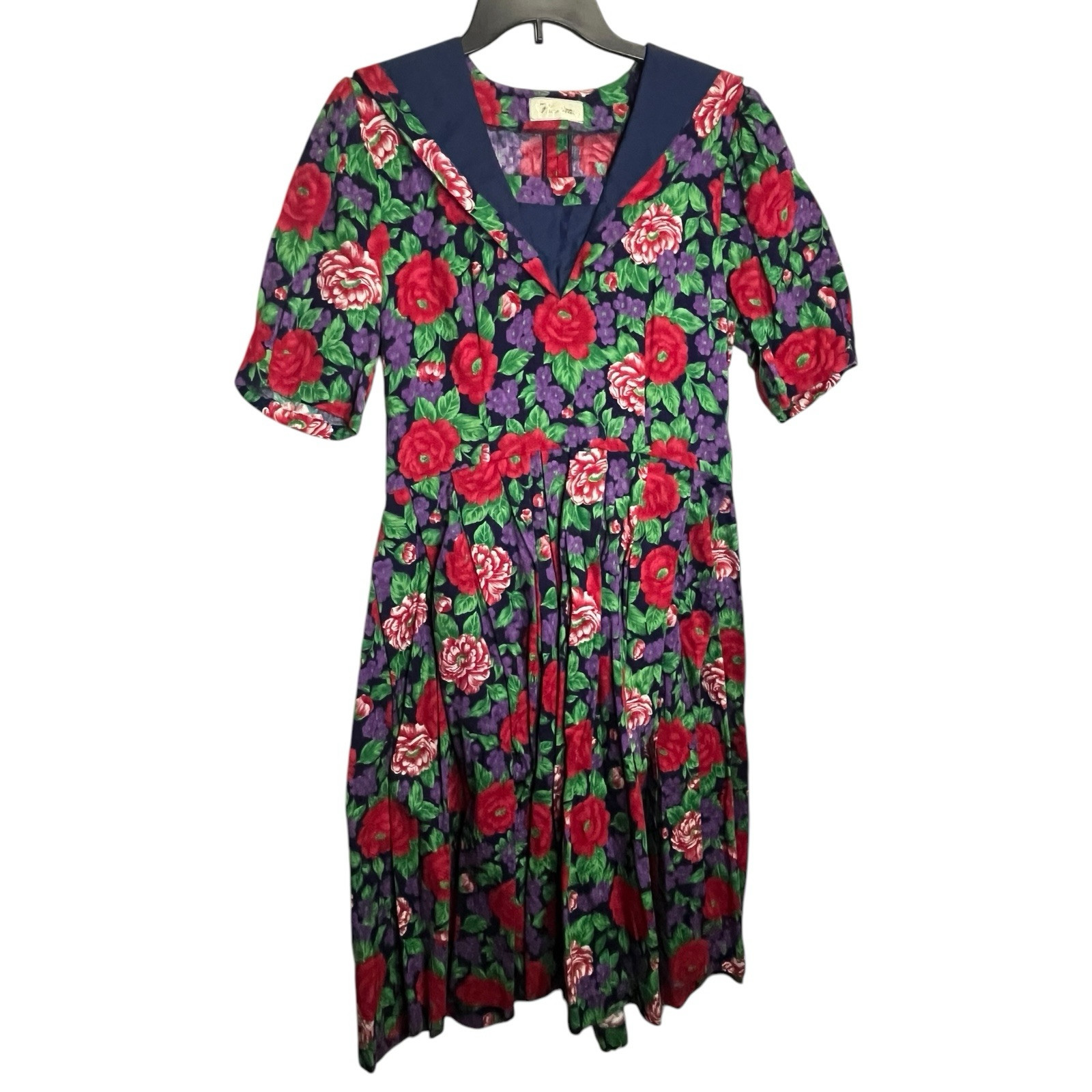 Vintage Paulette’s Floral Belted Sailor Style Dress