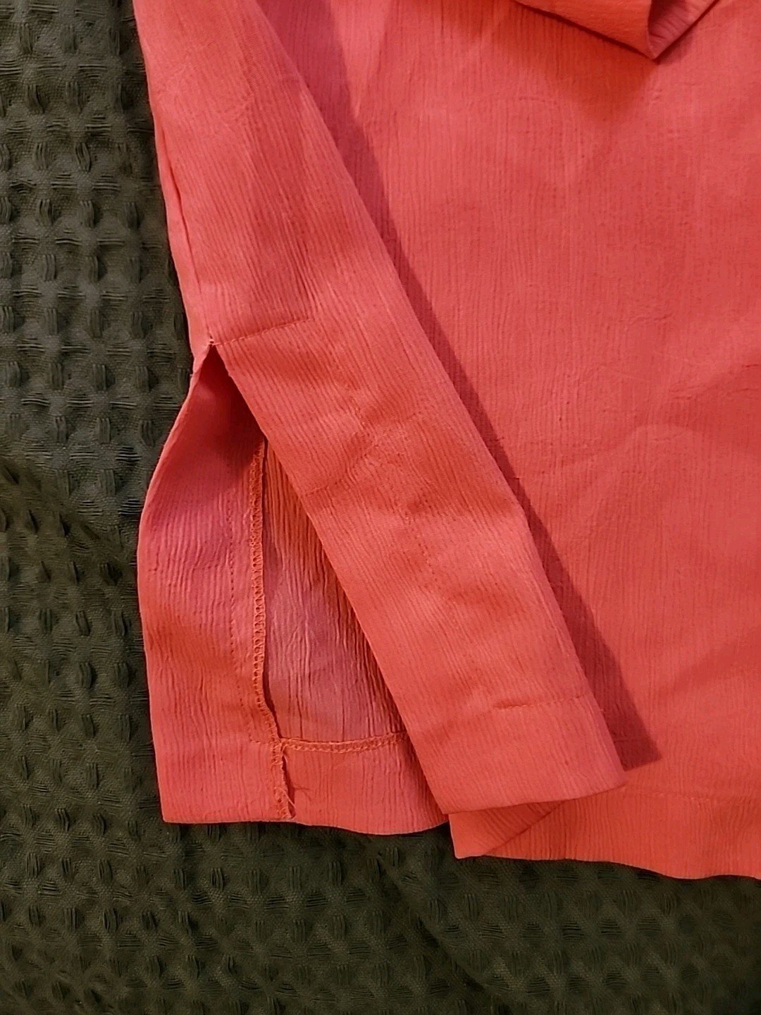 Vintage Ruth Norman Saks Fifth Avenue Orange Tunic Top Sz.L~READ~3/4 Sleeve~USA
