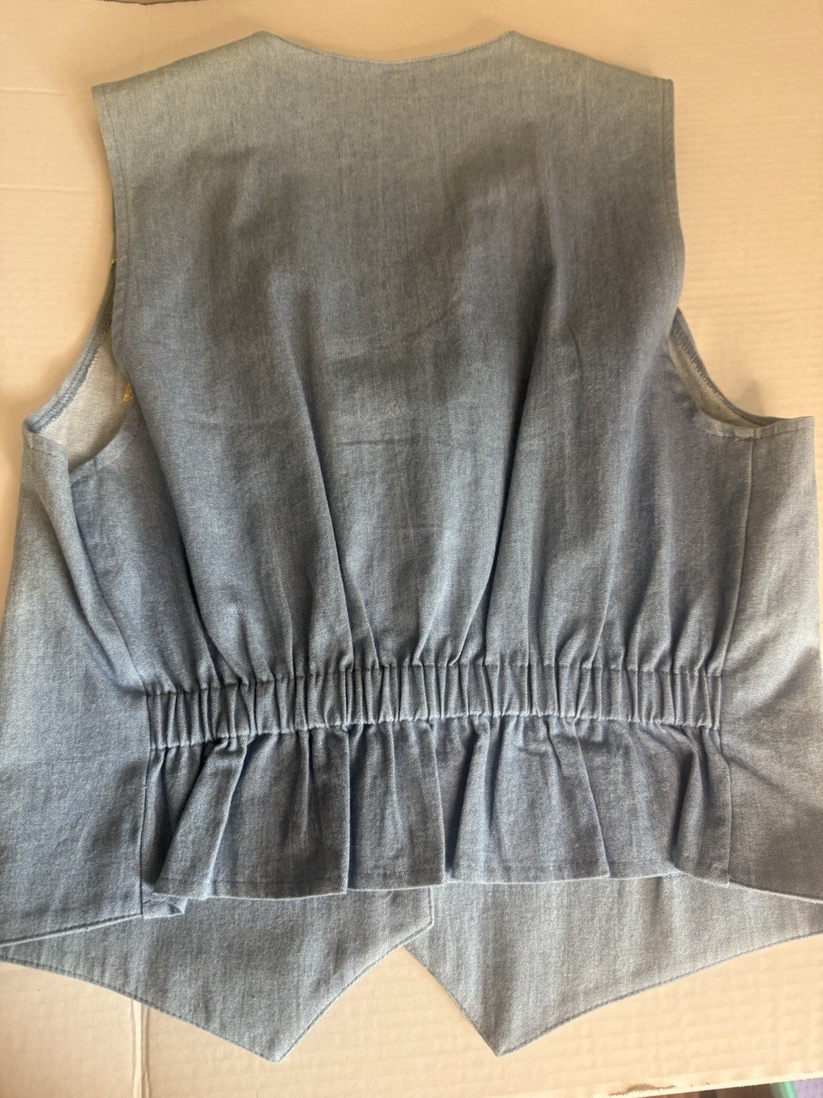City Girl Sport Blue Denim Embellished Vest 100% Cotton Size 8 Style 5809