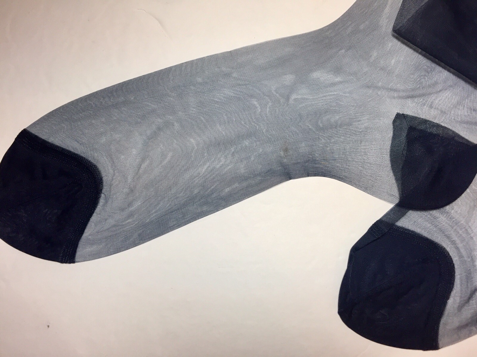 HANES 415 FLAT KNIT 10 1/2 M 3 Pair RHT Vintage nylon Flat Knit Stockings NAVY