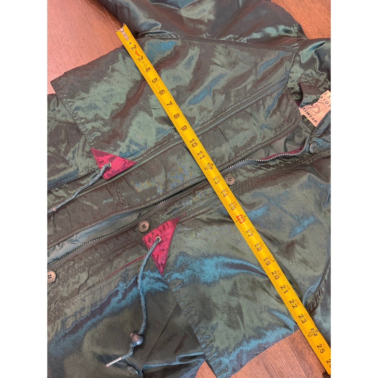 Kristin Paige Sportswear Vintage 90s Iridescent Parka Jacket Green Purple Small