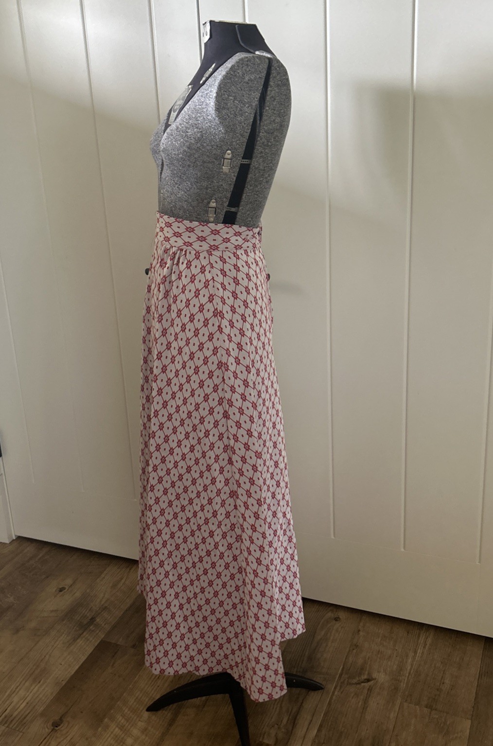 Vintage 1970’s Handmade Polyester Ankle Length Skirt Size S