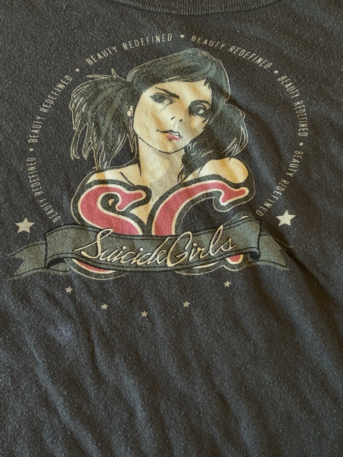 Suicide Girls Long Sleeve T-shirt Women Fitted XL. Vintage Used Beauty Redefined