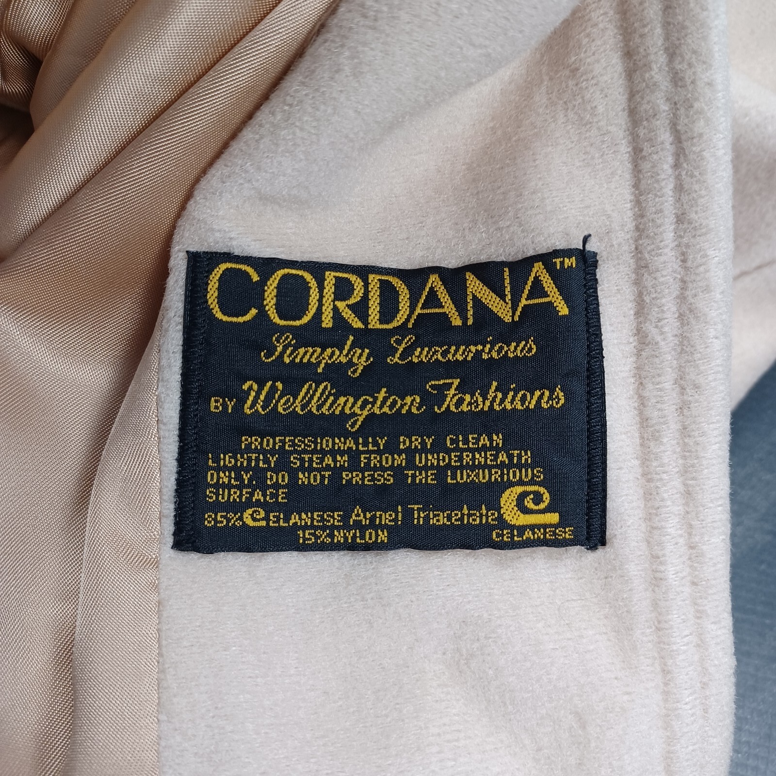 Vintage Cordana Wellington Fashions Celanese Arnel Long Coat Size XL 44″ Read