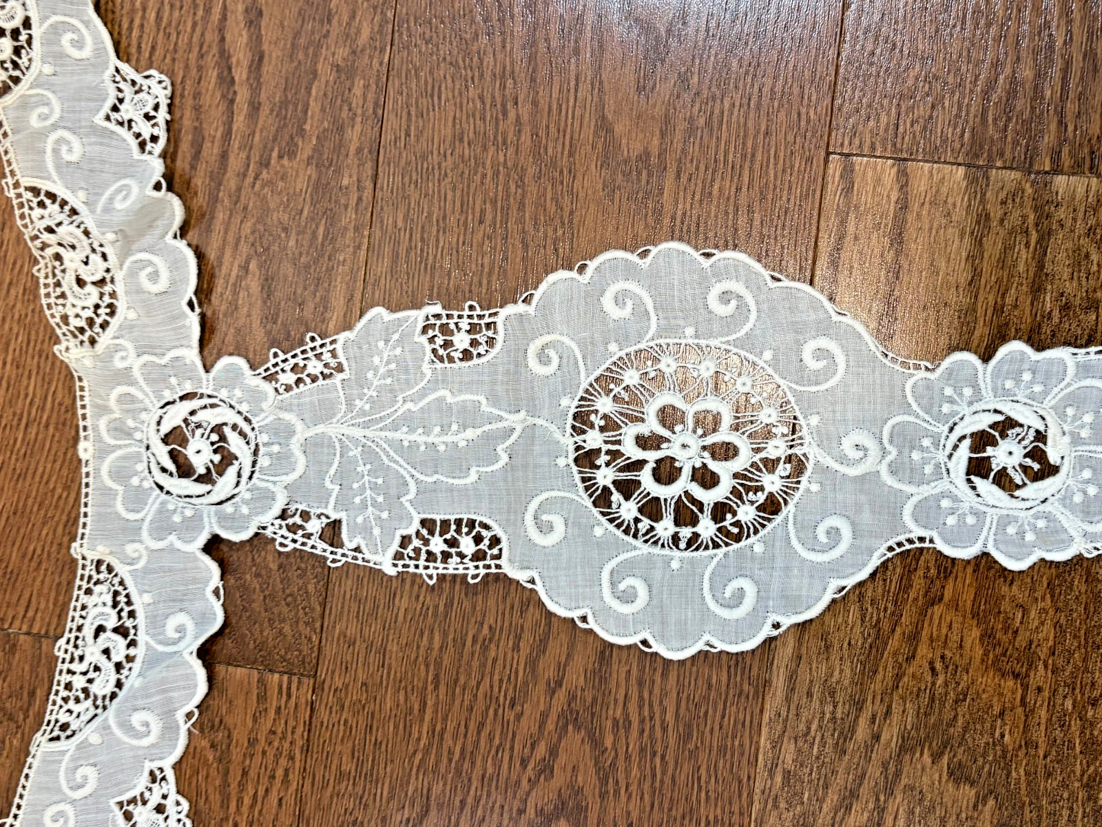 Antique 19th century Handmade Carrickmacross Lace Dress or Bodice Insert Unused