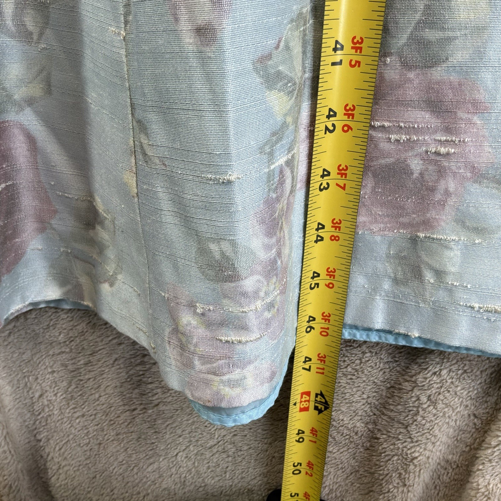 VTG 80s Floral Taffeta Dress 6 Cottage Puff Sleeve Bow Tea Party Cocktail Lanz
