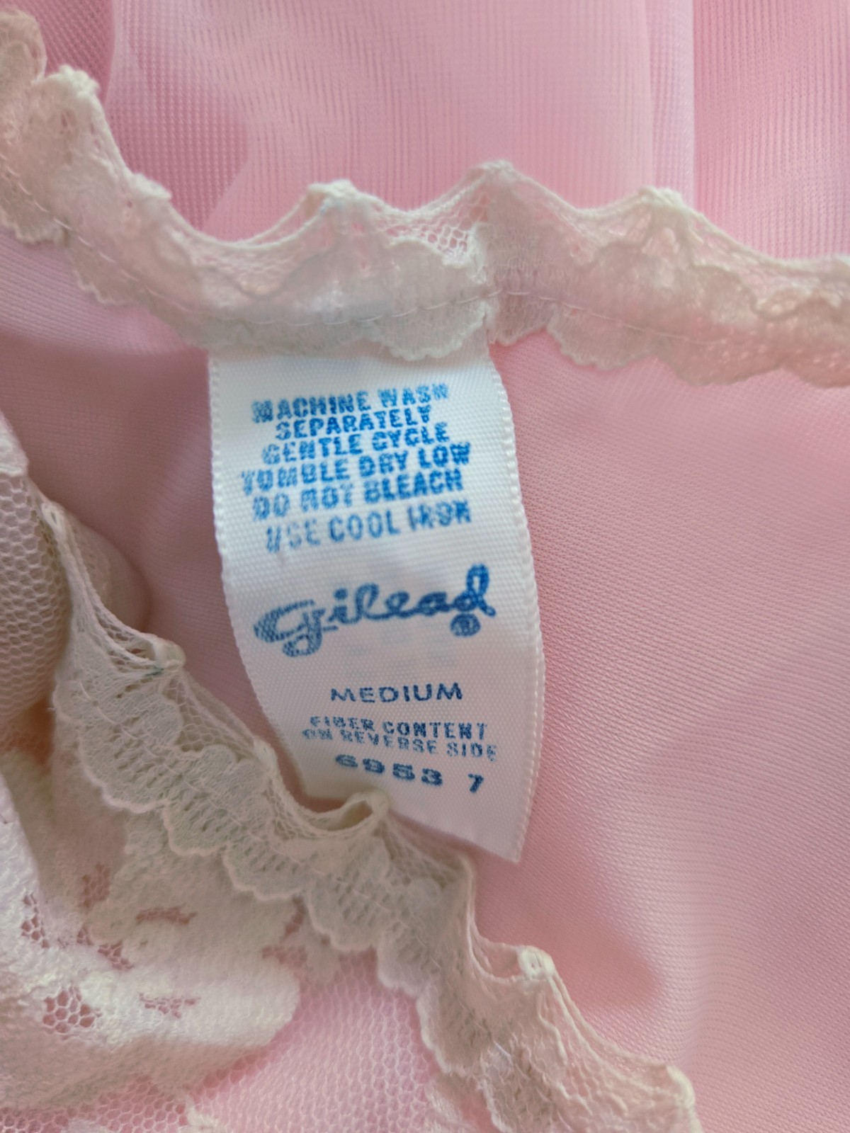 Vtg 60s Gilead Pink Dbl Layer Nylon Chiffon Nightgown Long Peignor Robe SET M