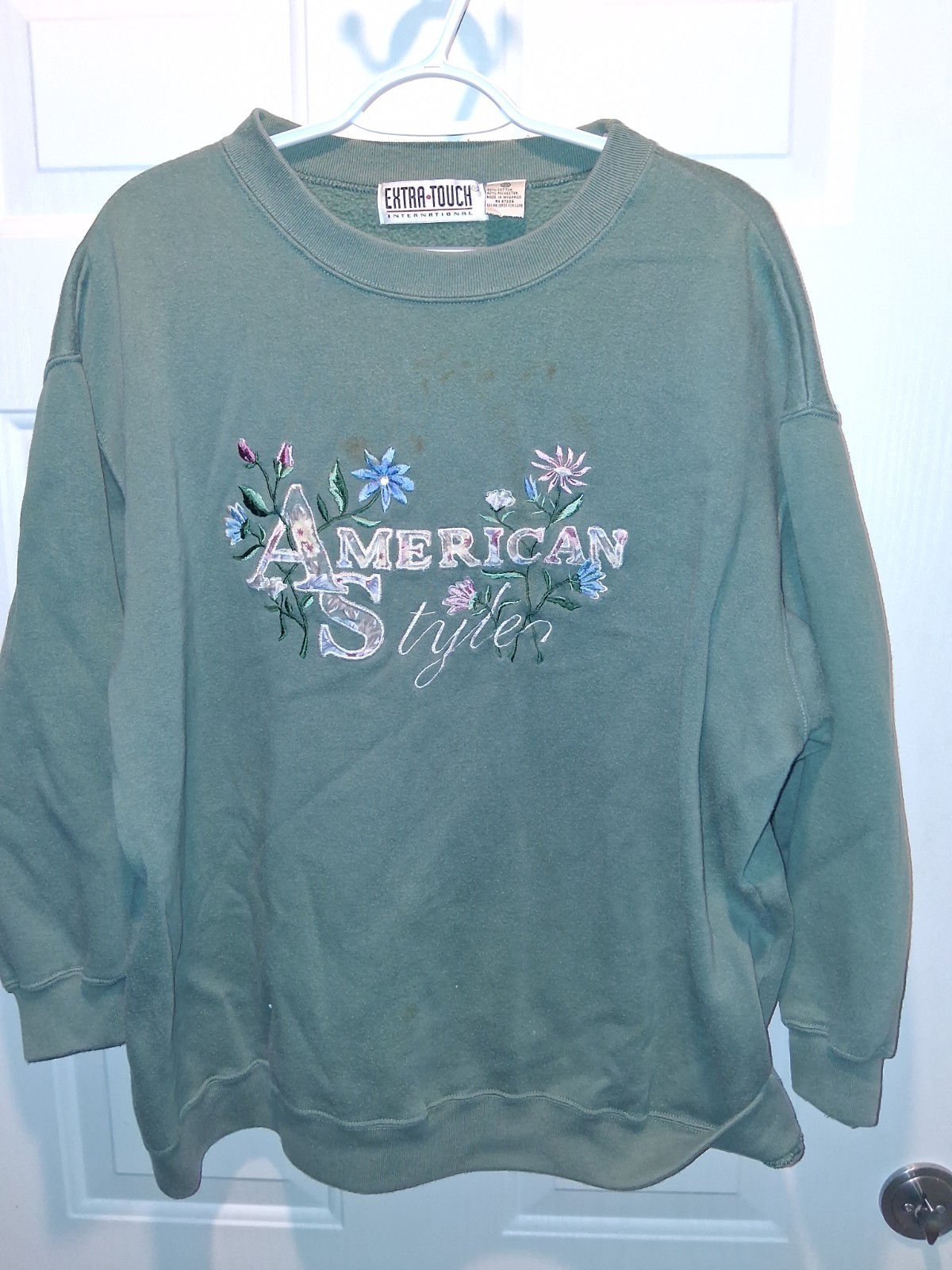 Vintage Extra Touch International Sweater 2XL Green American Grandma Style