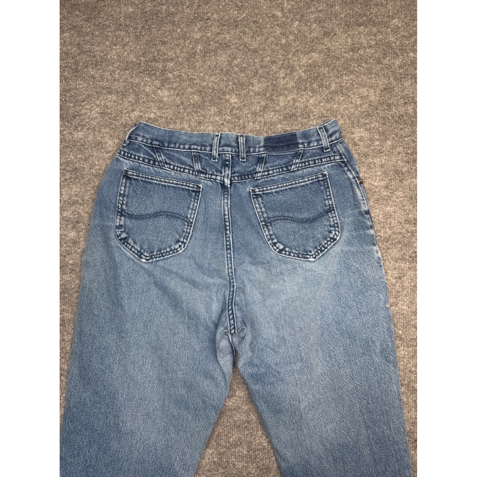 Vintage Lee Womens Jeans Size 16 Petite High Rise Tapered Denim USA