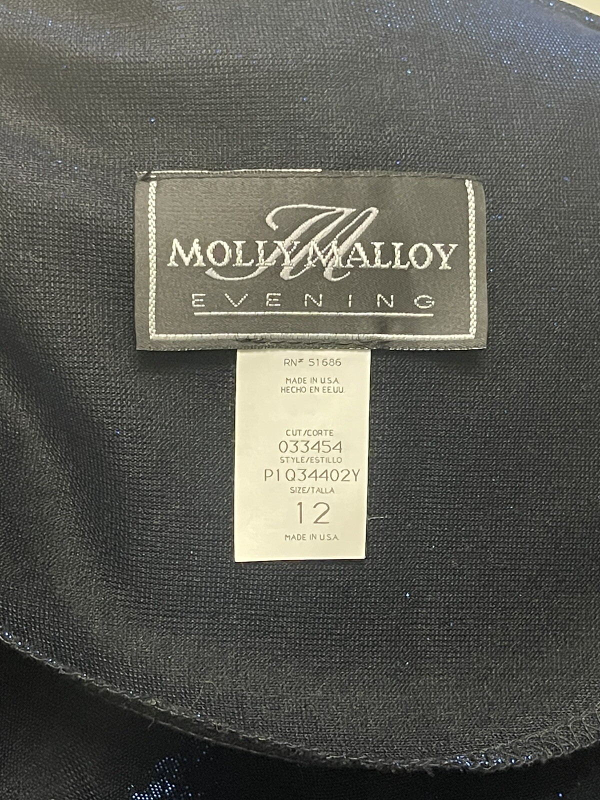 New Vintage Dress 80’s 90’s Molly Malloy Evening 12 Formal Blue Metallic USA