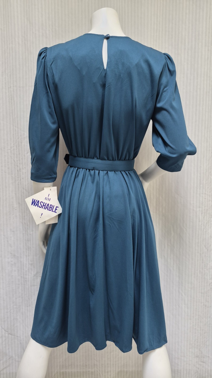 NWT Vintage 1980s TABBY CALIFORNIA Teal Dress with BELT – Size M