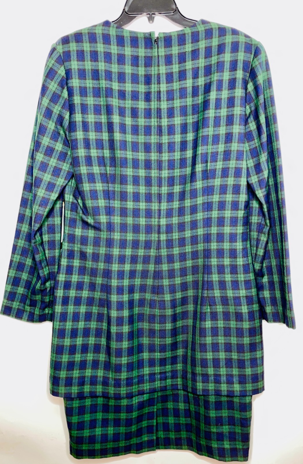 Santa Fe Dress by Jim Tremblay Plaid Women’s Size 12 Gold Buttons Made in USA