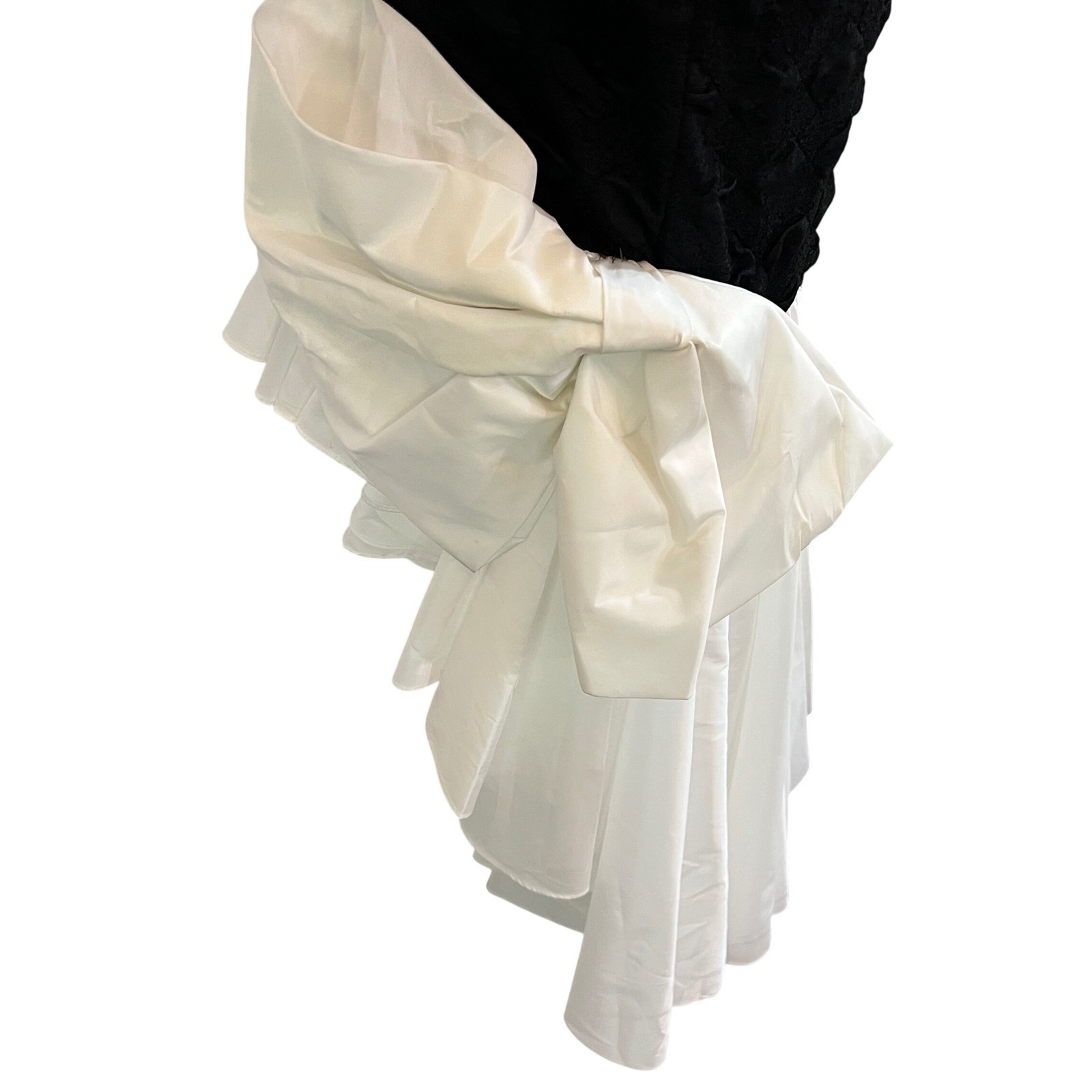 Legends Black White Bow Ruffle Mermaid Party Dress Open Back USA Vintage 9/10