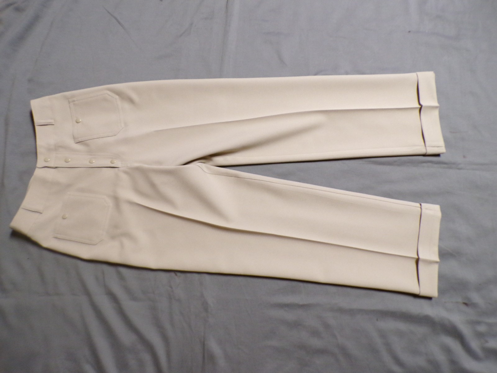 Vintage ODDS 'N ENDS Beige Size 7 Cuffed Pants Slacks Waist 28″ 1980’s