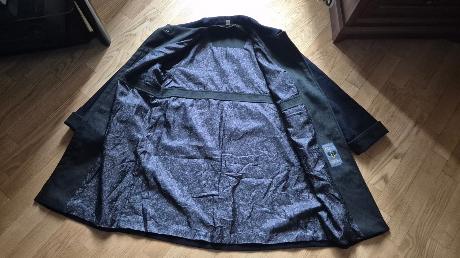 Loden vintage blue-green wool alpaca coat