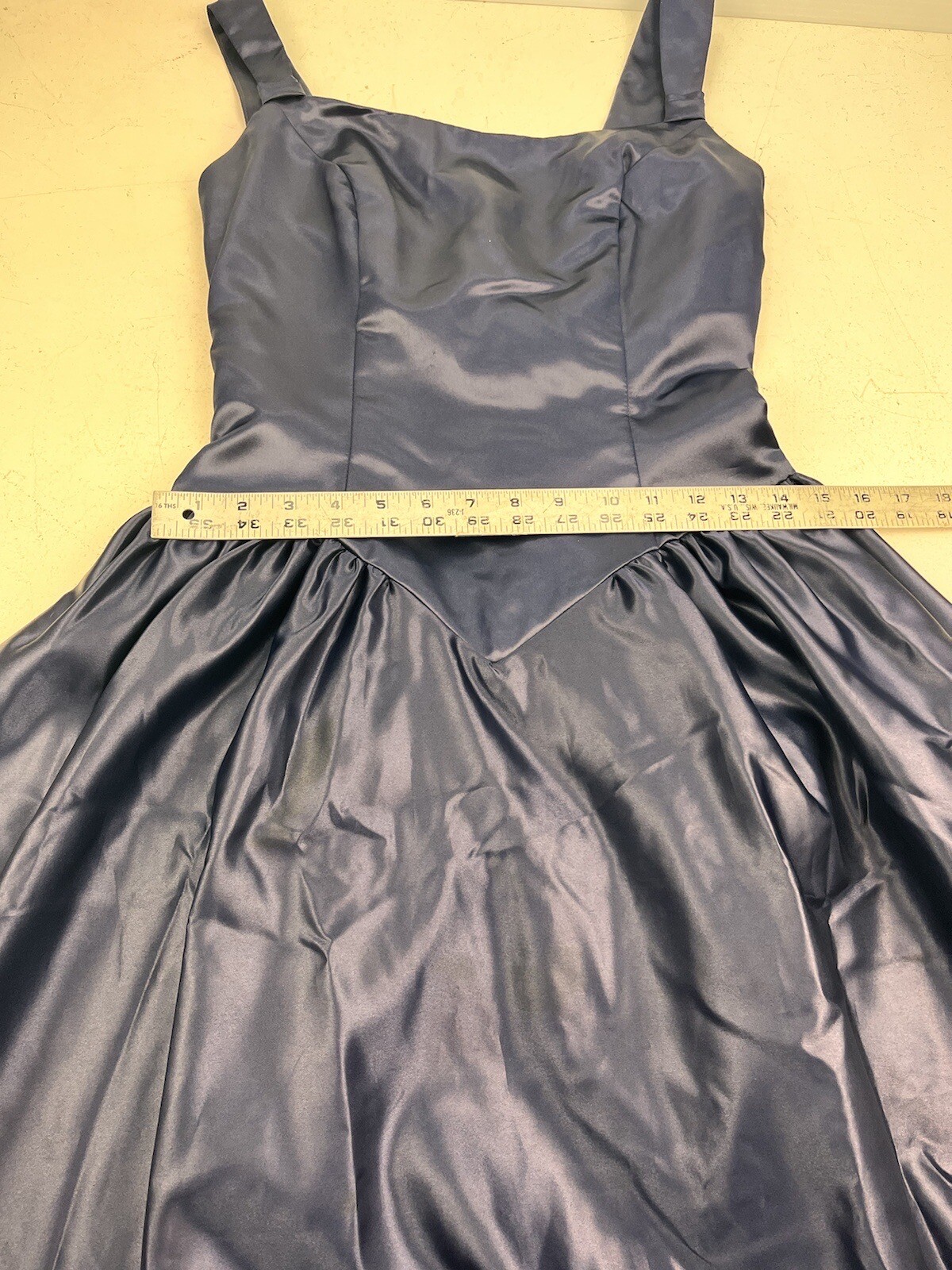 Vtg. Union Tag Formal Party Dress Dark Blue Size 7 Classic Style 1950-60 Styl