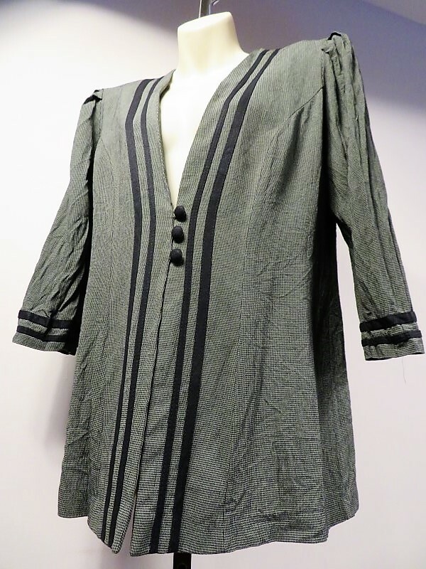 Vintage 1990s USA Michael Blake Blazer Suit Jacket Top Padded Shoulders Low Cut