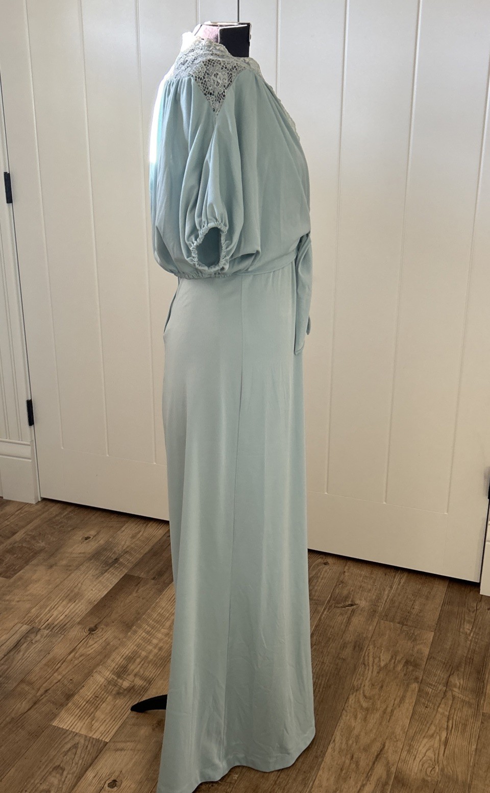 Vintage 1970’s Vicky Vaughn Blue Spaghetti Strap Dress With Waist Tie Jacket