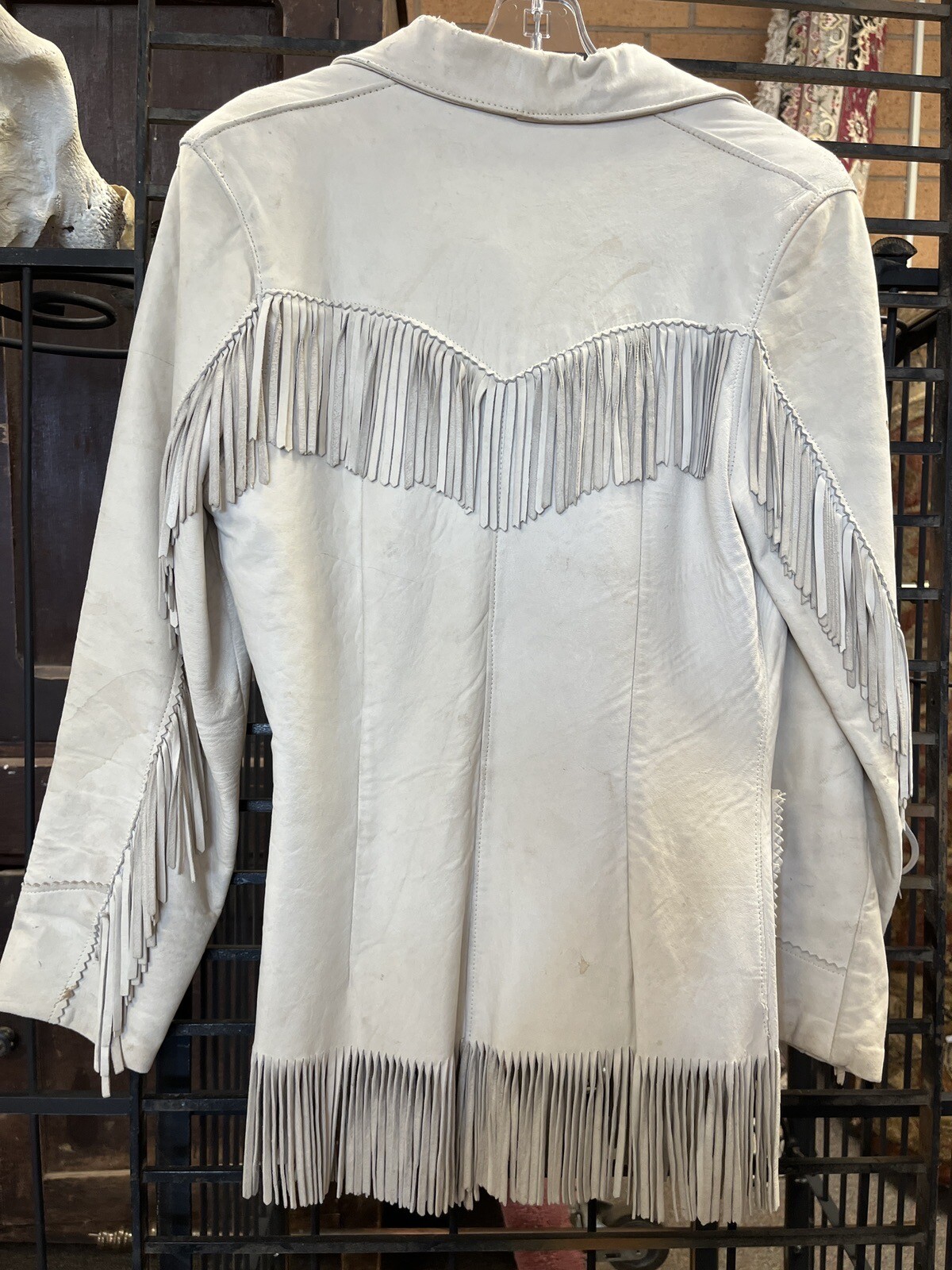 Vintage western Trego’s WestWear lambskin leather fringe jacket sm 1950’s