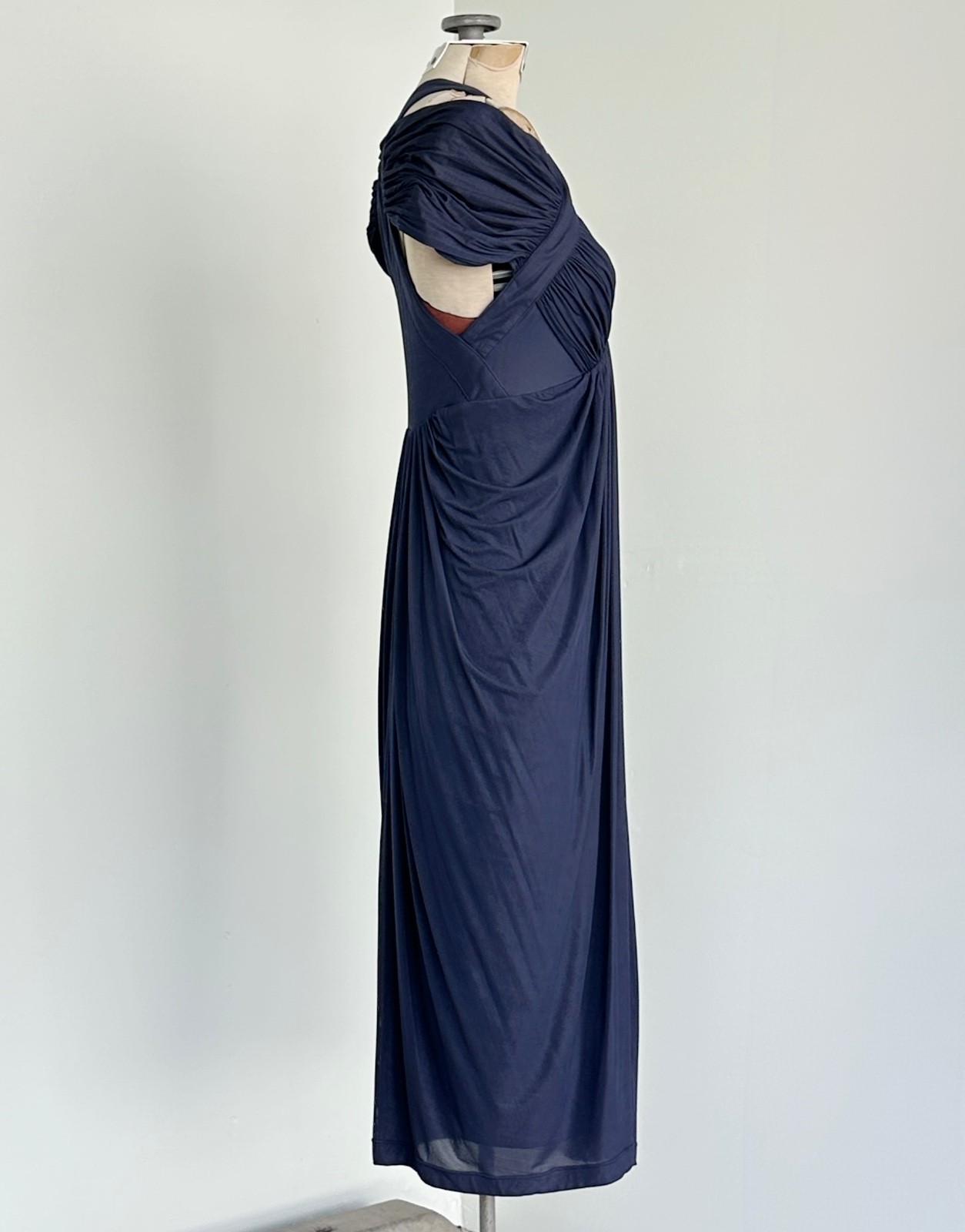 Donna Karan Collection Silk 90s Sheath Dress Medium Vintage DKNY Draped Dress