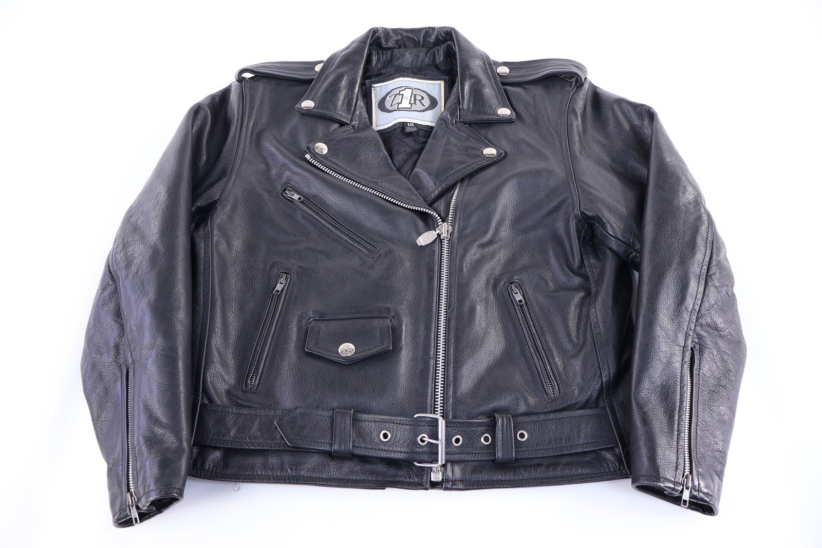 Vintage Z1R Black Leather Full Zip Jacket