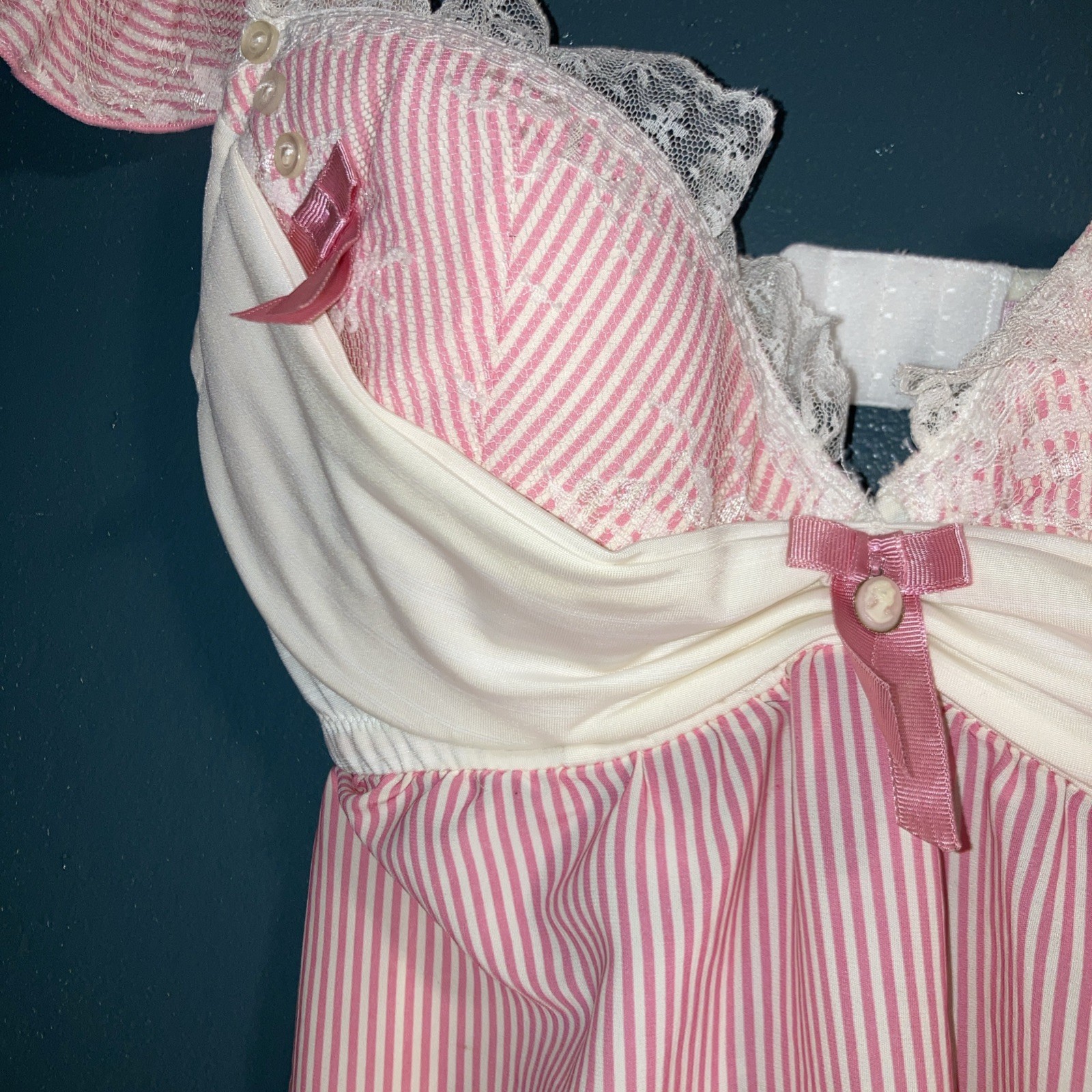 Soleil Sucre Vintage Lingerie France Candy Strip Small