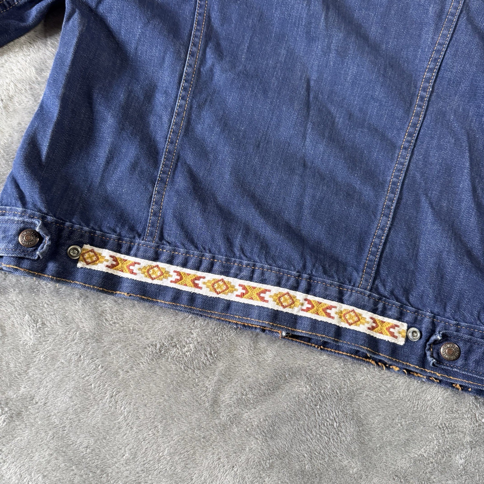 VTG 70s Levi’s for Gals Denim Jacket White Tab Two Pocket Size L Western Trim