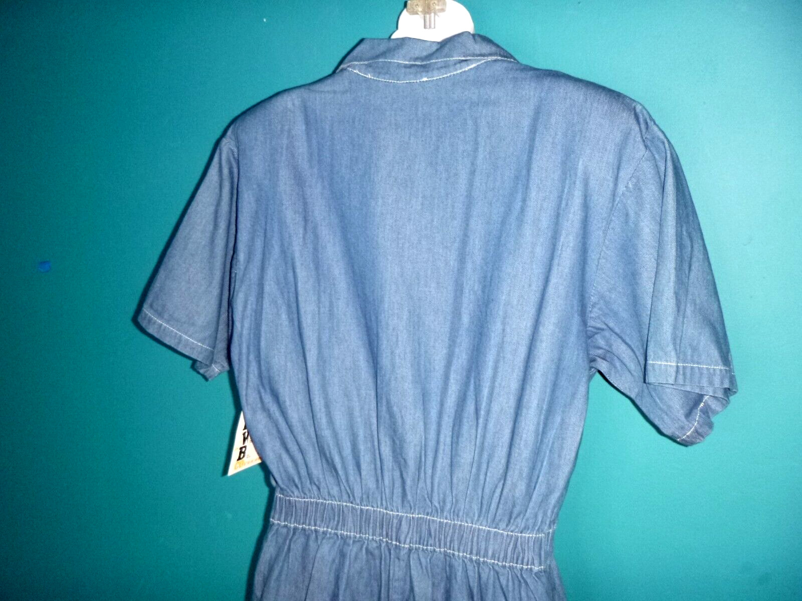 NOS Vtg 80s Northwest Blues Montgomery Wards Blue Denim SHorts Romper Sz M/L