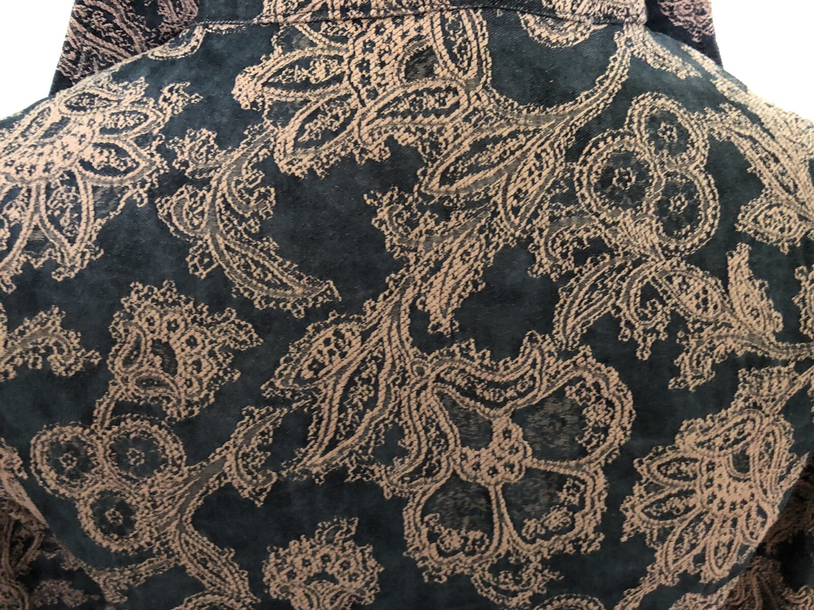 VTG. DOKI-GEKI WOMENS JACKET GRAY BEIGE PAISLEY STRETCHY SIZE S