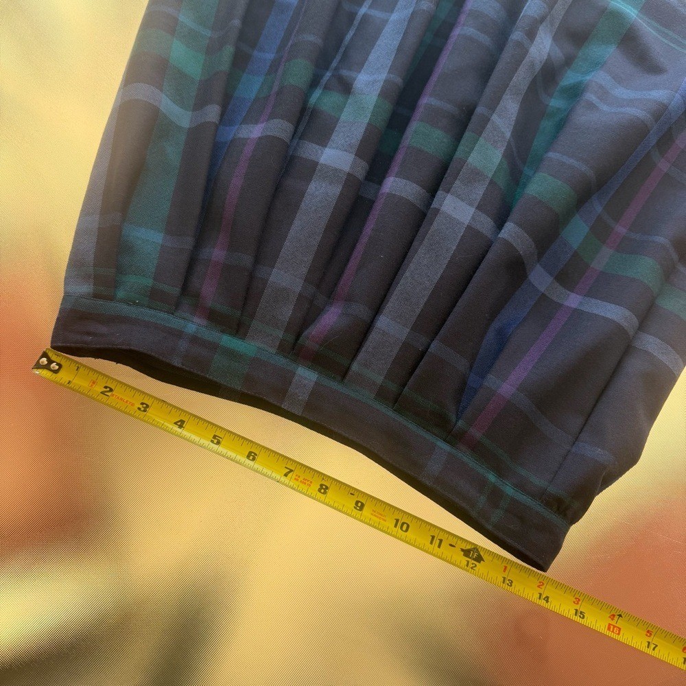 Vintage Lombardi of Hartford Plaid Pencil Skirt Pockets Wiggle Blue Academia L