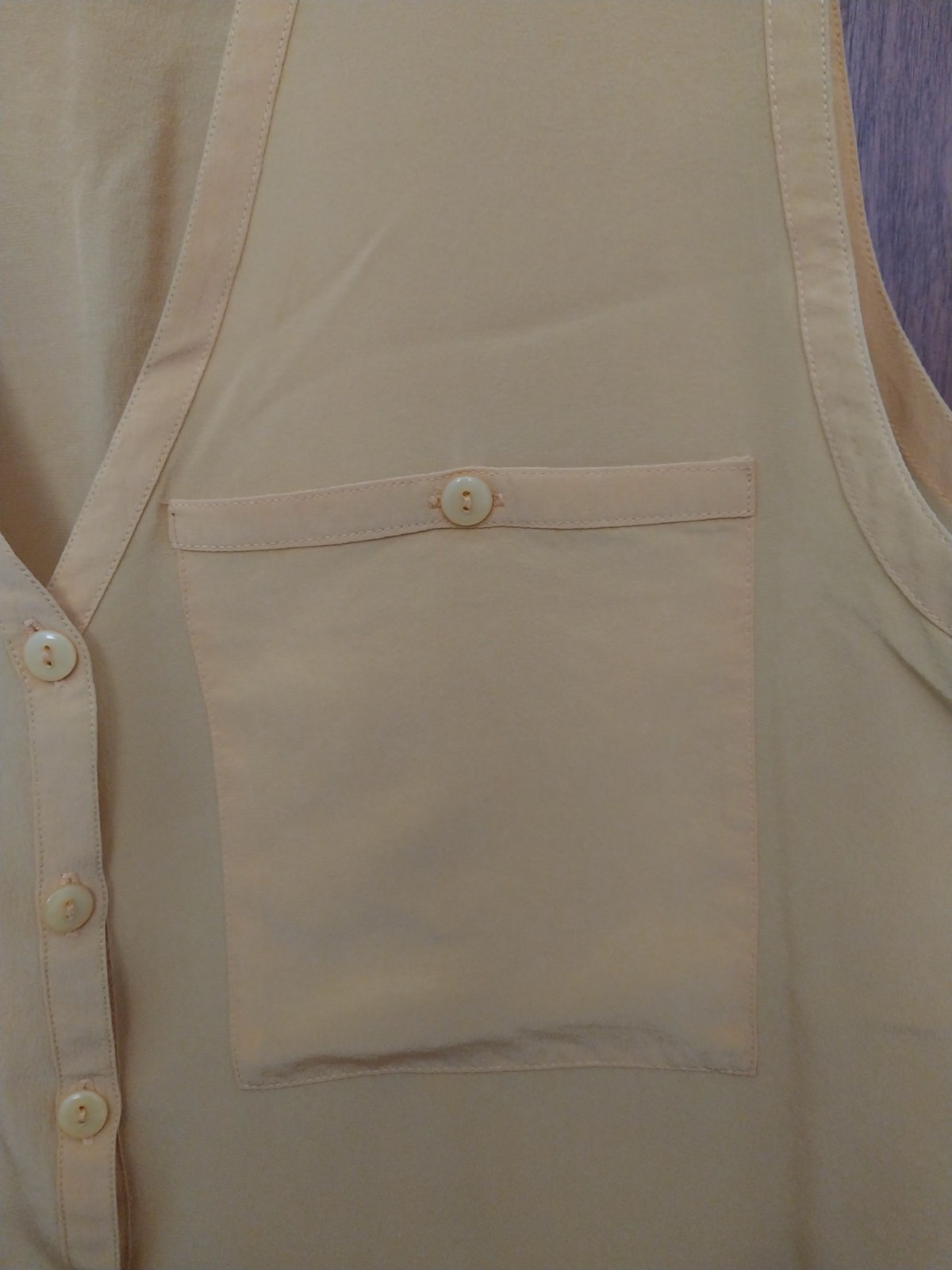 Vintage „Oscar de la Renta Expressions” Sleeveless Shell,Yellow Button Down