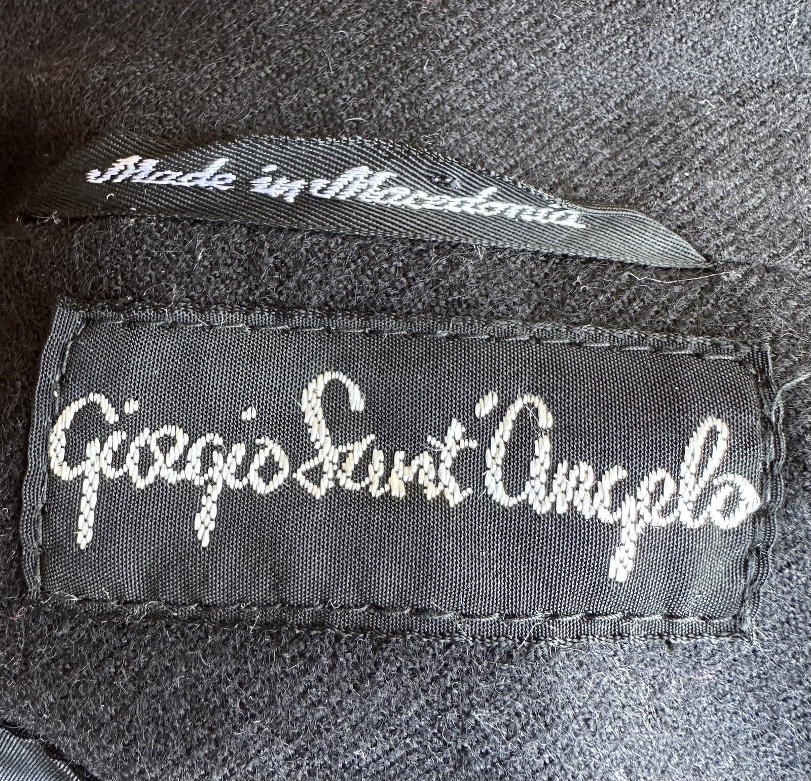 Vintage Giorgio Sant’Angelo Black 100% Pure New Wool Blazer Sz 13 Macedonia Made