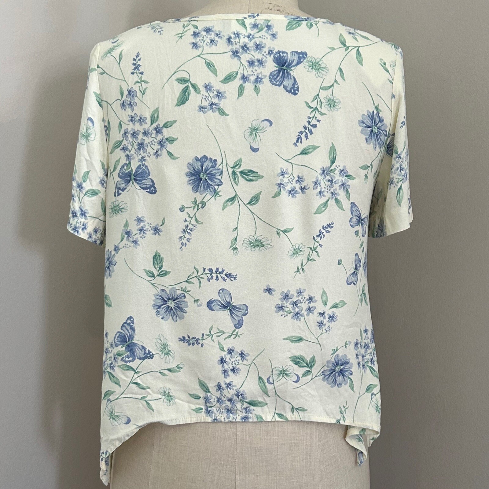 Vintage 90s Butterfly Floral Blouse