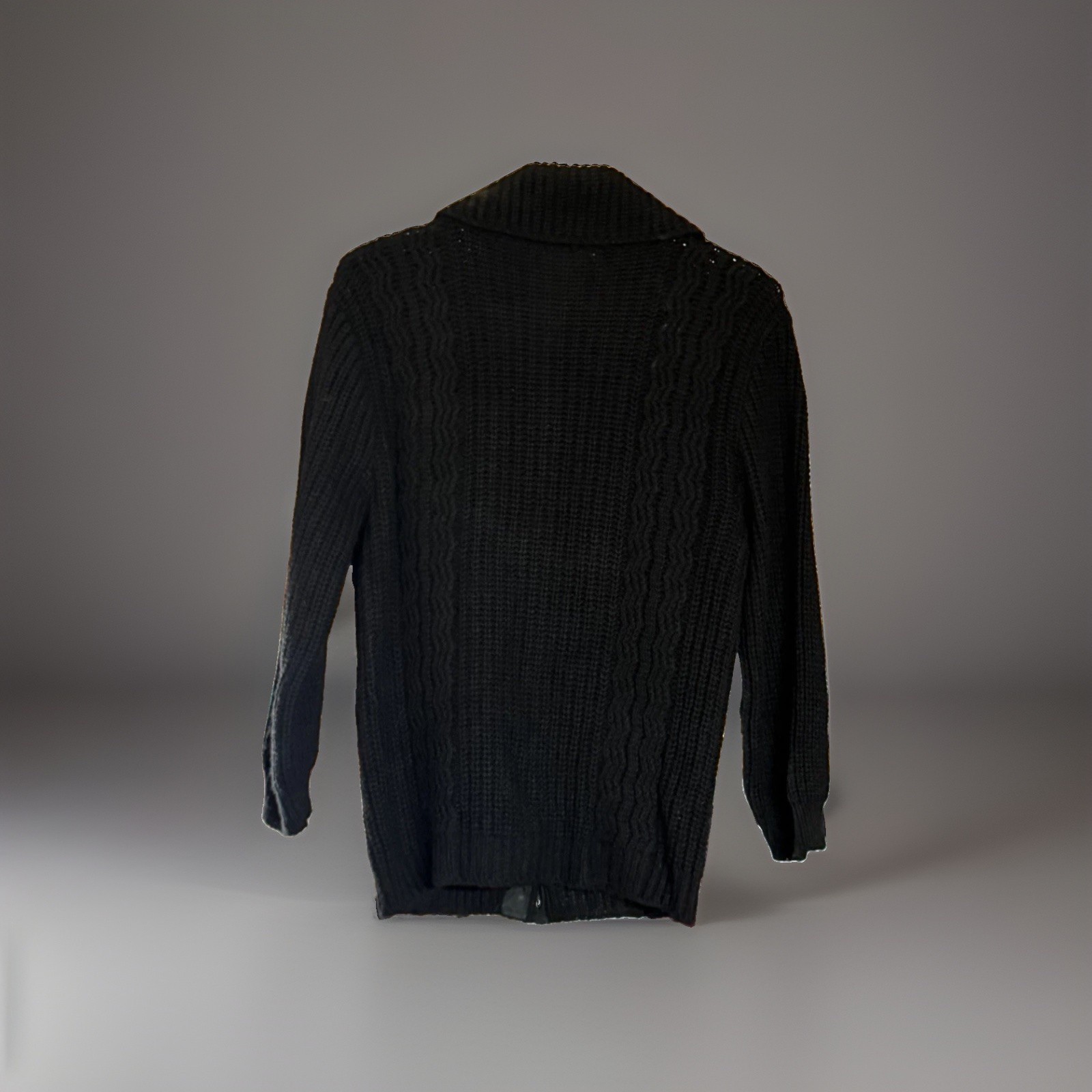 Vtg 60s Orlon Acrylic Cable Knit Cardigan Sweater Chunky Marbled Buttons L NOS