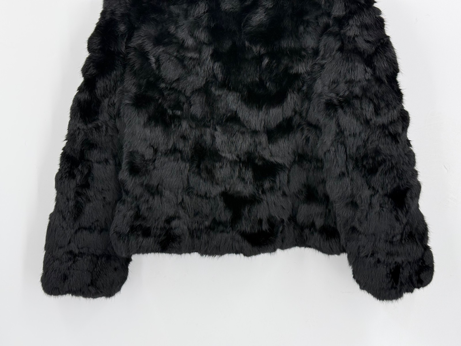 Vintage 1980s Sergio Valente Black Genuine Rabbit Fur Coat Women’s Size Medium