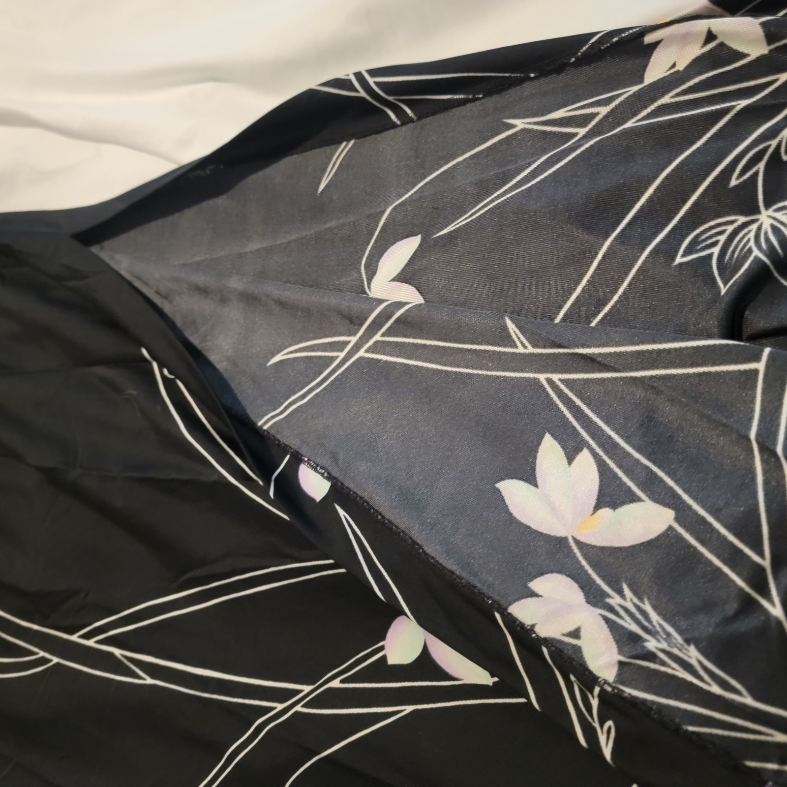 Vintage Penneys Hawaii Womens Maxi Dress Size 11 Black Floral Tropical Vacation